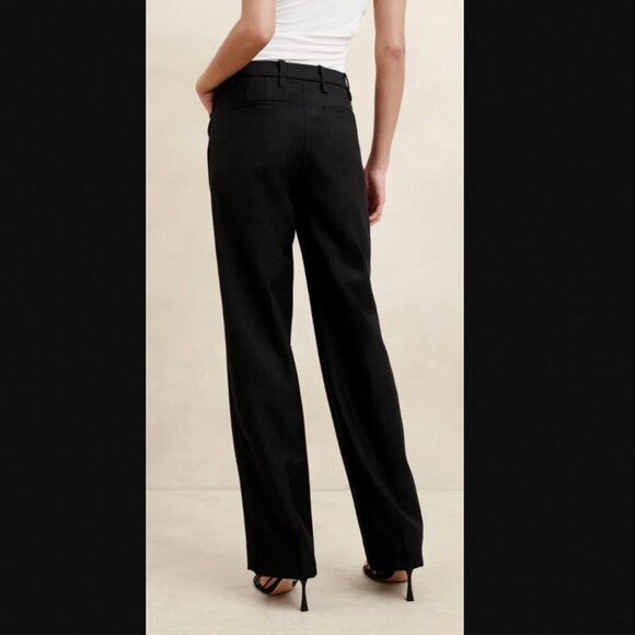NWT Banana Republic Black Lido Straight Leg Italian Wool Trouser Pants MSRP$200 - Picture 2 of 7